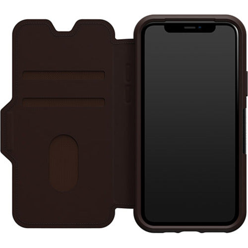 OtterBox Strada Apple iPhone 11 Pro Case Brown - (77-62542), DROP+ 3X Military Standard, Leather Folio Cover, Card Holder, Raised Edges, Soft Touch 77-62542