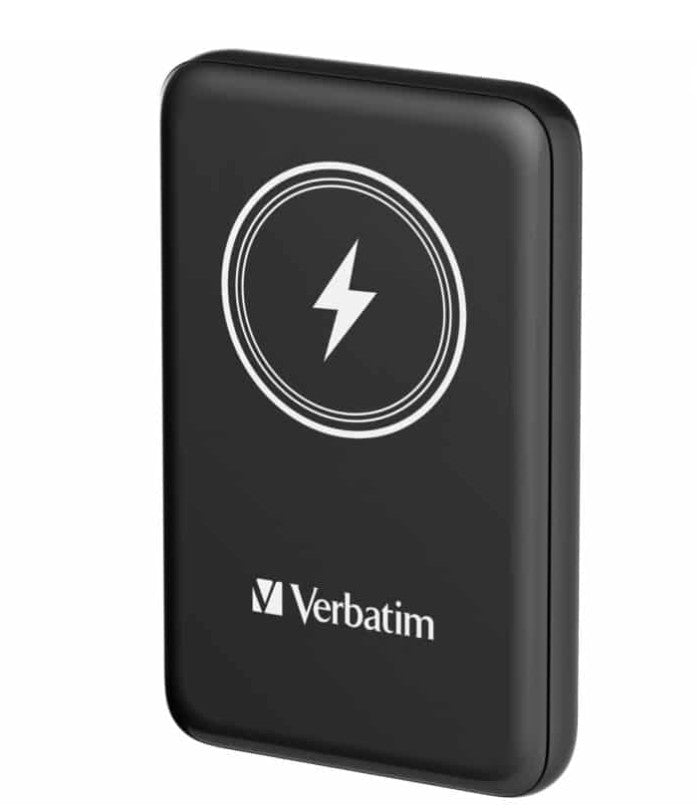 Verbatim Power Pack 10, 000 mAh PD 3.0, 22.5w, embedded cables USB-C, Lightning Cables, USB-A Ports - Charge 4 devices at once, LED display Black 66972