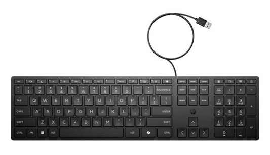 HP Wired 320K Full-Sized Keyboard - Compatible with Windows 10, Desktop PC, Laptop, Notebook USB Plug and Play Connectivity, Easy Cleaning 1YR WTY  9SR37UT