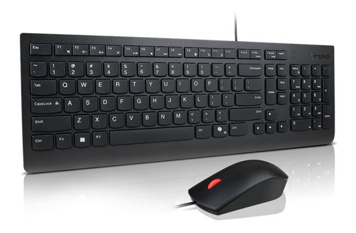 Lenovo Universal Wired USB Keyboard Mouse Combo Adjustable Tilt Leg Spill Resistant Copilot Keyboard 1600 DPI Optical Sensor Mouse Plug & Play 1.8m 4X31R64400