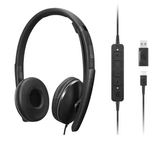 LENOVO Lenovo Wired ANC Headset Gen 2 Lightweight USB-C to USB-A ctive noise cancelling with EPOS BrainAdapt and ActiveGard Teams certified 2YR WTY 4XD1M45627