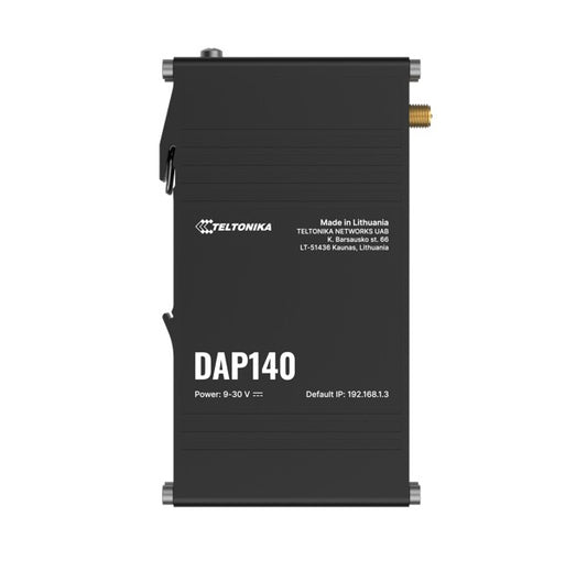 Teltonika DAP140 Industrial Wireless Access Point with Mesh Wi-Fi & Fast Roaming, 2 x 10/100 RJ45, Dual LAN & Passive PoE-In, DIN RAIL, PSU excluded. DAP140000000
