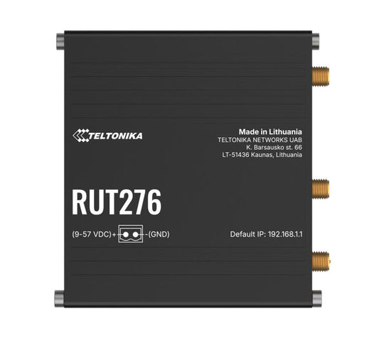 Teltonika RUT276 Compact Redcap 5G Router, Built-in RS232/RS485, 2 x SIM Slots, 2 x RJ45 ports, 10/100 Mbps, PSU Excluded RUT276000000