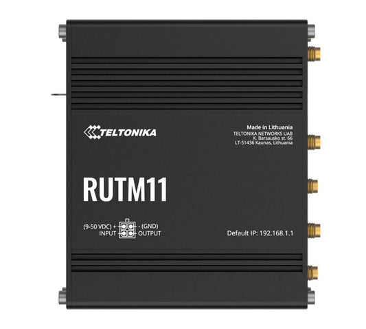 Teltonika RUTM11 Industrial 4G LTE Dual-band Wi-Fi, 4 x Gigabit RJ45 ports, USB, and up to 128 tag/port-based VLANs, PSU included RUTM11000300