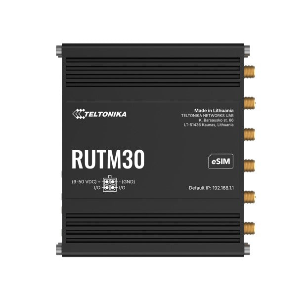 Teltonika RUTM30 Compact 5G Router, 5G dual SIM cellular, 5 Gigabit Ethernet ports, Dual-Band Wi-Fi, Backward Compatible with 4G, PSU included RUTM300000A00/RUTM300000500