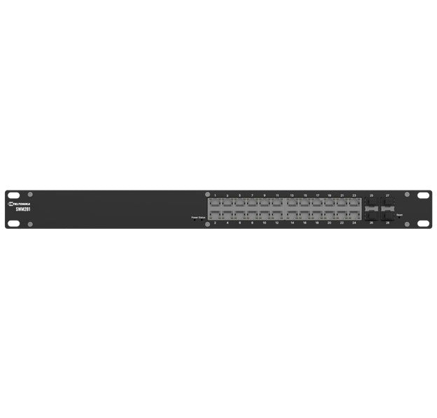 Teltonika SWM281 Gigabit Ethernet managed switch, 24 Gigabit Ethernet with 4 SFP ports, VLAN segmentation, 2-year free RMS SWM281000000