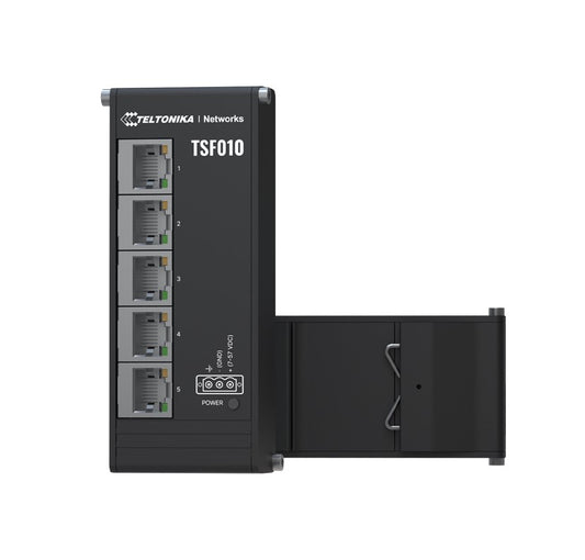 Teltonika Flat Ethernet Switch, 3-Pin Power Input, Flat and compact design, Plug-and-Play, 7-57 VDC, PSU excluded TSF010