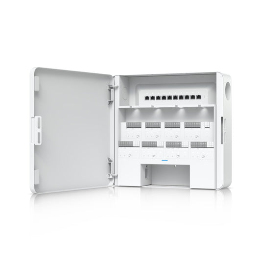 Ubiquiti Enterprise Access Hub, With Entry And Exit Control to Eight Doors, Battery Backup Support, (8) Lock terminals (12V or Dry), Incl 2Yr Warr EAH-8