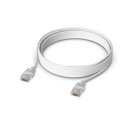 Ubiquiti UniFi Etherlighting Patch Cable, Length 8M, White, Nano-thin patch cable with 10 GbE support, designed to showcase Etherlighting effects. UACC-Cable-Patch-EL-8M-W
