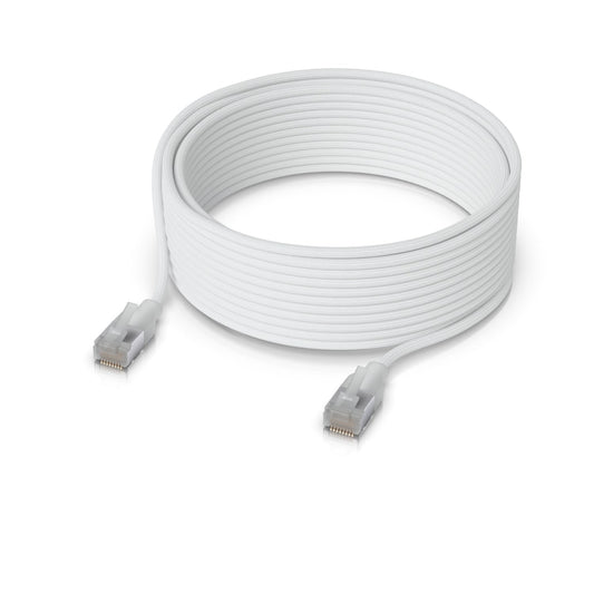 Ubiquiti UniFi Premium Patch Cable, 15M, White, Ultra-thin Braided Patch Cable, Designed And Optimized For 10 GbE Networking. UACC-Cable-Patch-EL-C6A-15M-W