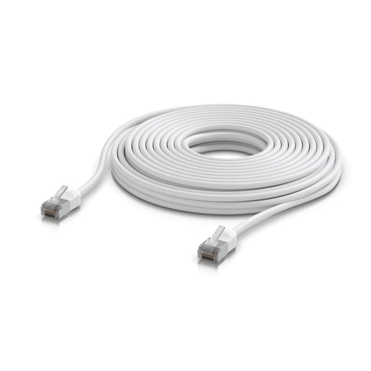 Ubiquiti UniFi Premium Patch Cable Outdoor, 12M, White, Ultra-thin, Rugged, Shielded Patch, Designed &Optimized, For 10 GbE networking, 2Yr Warr UACC-Cable-Patch-Outdoor-C6A-12M-W