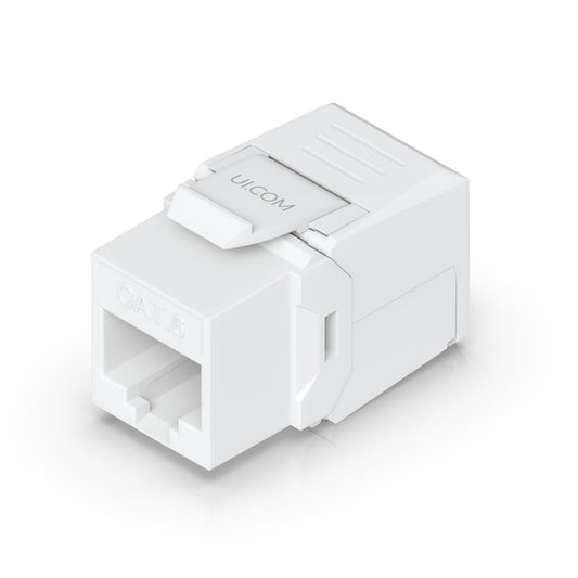 Ubiquiti Cat6 Keystone Jack, 12-Pack, White, Toolless Keystone For Terminating A Cat6 Ethernet Jack Without The Use Of A Punch-Down Or Crimping Tool UACC-Keystone-Jack-C6