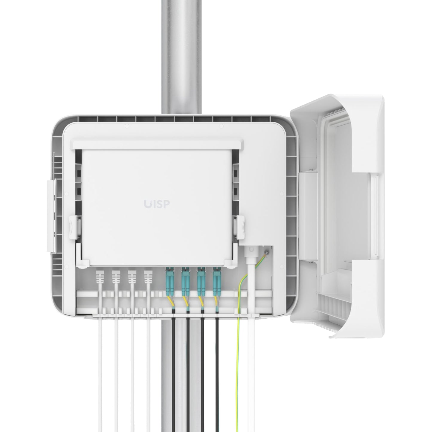 Ubiquiti UISP Box Plus, IPX6-rated Water Resistance, Enclosure for UISP Switch Plus, Pole /Wall-mount, Includes Fiber Strain Relief Kit,  UISP-Box-Plus