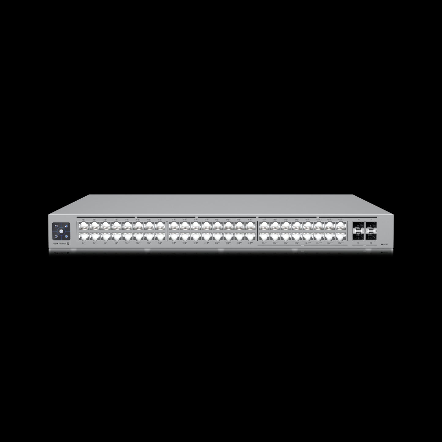 Ubiquiti UniFi Network, Switch, 48-Port, POE 720W, (16) 2.5 GbE ports, 8 PoE+, 8 PoE++, (4) 10G SFP+ Ports, Layer3, Rack Mount, 2Yr Warr USW-Pro-Max-48-PoE