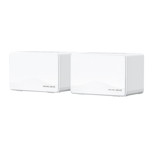 Mercusys Halo H25BE(2-pack) BE3600 Whole Home Mesh Wi-Fi 7 System, 460 m², 688 Mbps at 2.4 GHz, 2880 Mbps at 5 GHz, MLO, 4096-QAM, OFDMA, EHT160 on 5 Halo H25BE(2-pack)