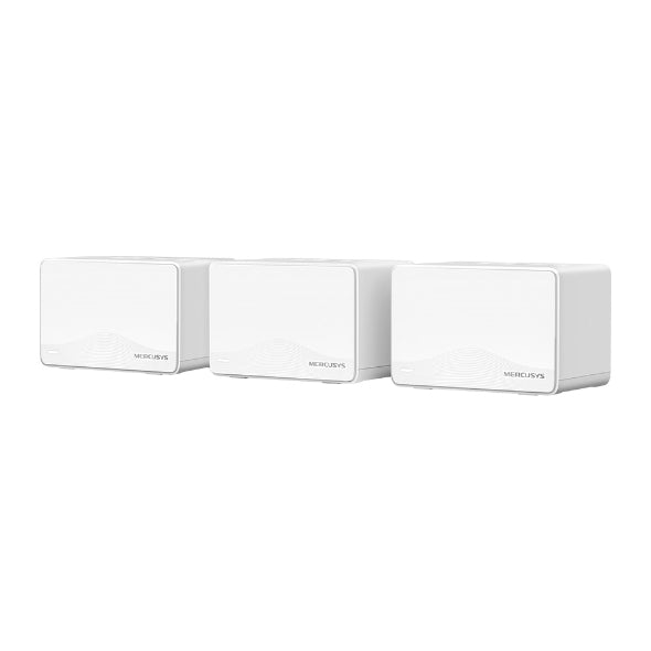 Mercusys Halo H25BE(3-pack) BE3600 Whole Home Mesh Wi-Fi 7 System, 650m², 688 Mbps at 2.4 GHz, 2880 Mbps at 5 GHz, MLO, 4096-QAM, OFDMA, EHT160 on 5 Halo H25BE(3-pack)