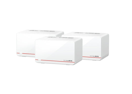 Mercusys Halo H37BE(3-pack) BE6500 Whole Home Mesh Wi-Fi 7 System, 688 Mbps at 2.4 GHz, 5760 Mbps at 5 GHz, MLO, 4096-QAM, OFDMA, EHT160 on 5GHz Halo H37BE(3-pack)