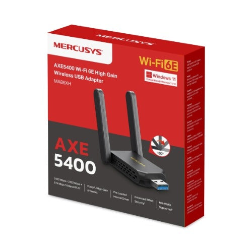 Mercusys AXE5400 Wi-Fi 6E High-Gain Wireless USB Adapter (MA86XH) MA86XH