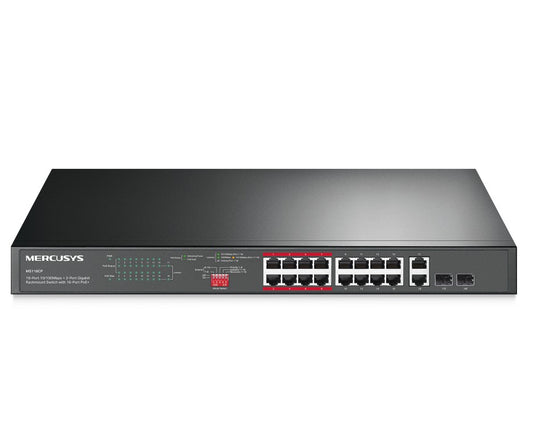Mercusys MS120GP 20-Port Gigabit Rackmount Switch with 16-Port PoE+ MS120GP