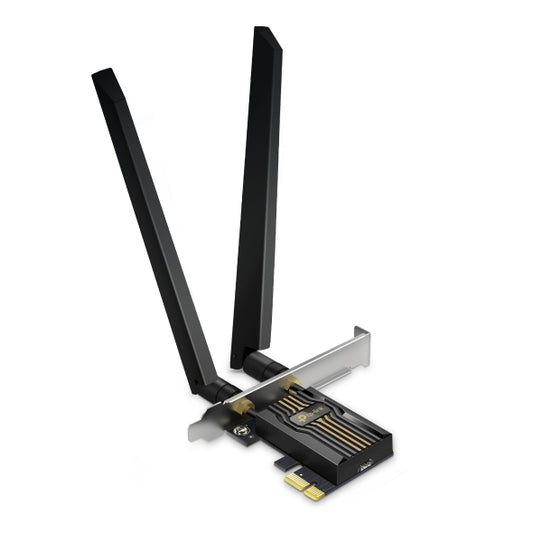 TP-Link Archer TBE552E BE9300 Wi-Fi 7 Bluetooth 5.4 PCIe Adapter, 5760 Mbps at 6 GHz + 2880 Mbps at 5 GHz + 688 Mbps at 2.4 GHz, 2x High Gain Tri-Band Archer TBE552E