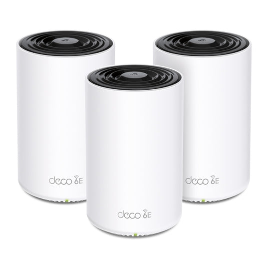 TP-Link Deco XE75 AXE5400 Tri-Band Mesh Wi-Fi 6E System(3-pack) 574 Mbps at 2.4 GHz + 2402 Mbps at 5 GHz + 2402 Mbps at 6 GHz Deco XE75(3-pack)