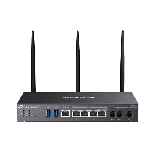 TP-Link DR3650v Omada AX3000 Wi-Fi 6 Gigabit Desktop DSL Gateway, 574Mbps@2.4GHz + 2402Mbps@5GHz(HE160), VDSL2 35b 350/60, VoIP DR3650v