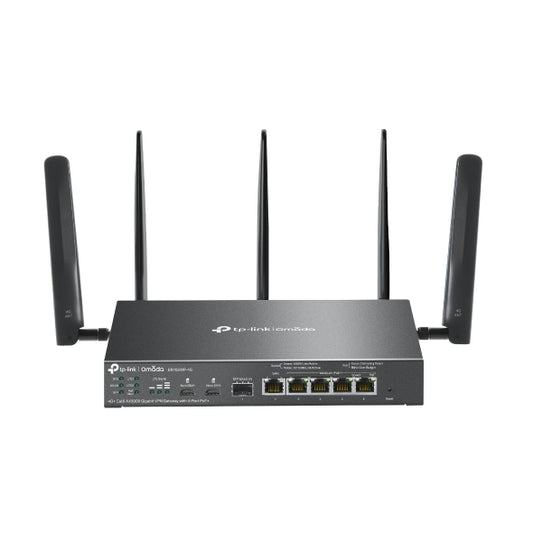 TP-Link ER706WP-4G Omada 4G+ Cat6 AX3000 Gigabit VPN Gateway with 4-Port PoE+, 574Mbps at 2.4 GHz + 2402 Mbps at 5 GHz (HE160) Wi-Fi Speed, 300 Mbps D ER706WP-4G