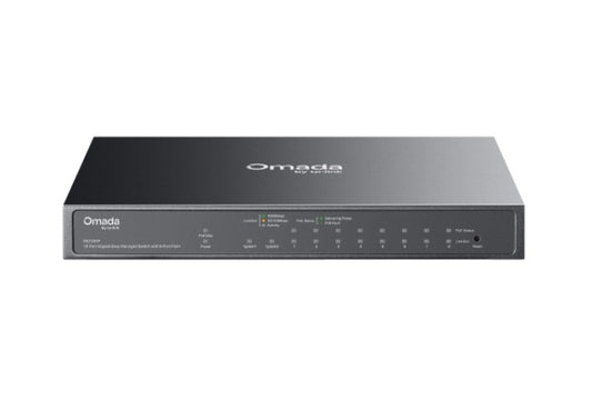 TP-Link ES210GP Omada 10-Port Gigabit Easy Managed Switch with 8-Port PoE+, 8x Gigabit PoE+ Ports, 1x Gigabit Non-PoE Ports, 1x Combo Gigabit RJ45/SF ES210GP