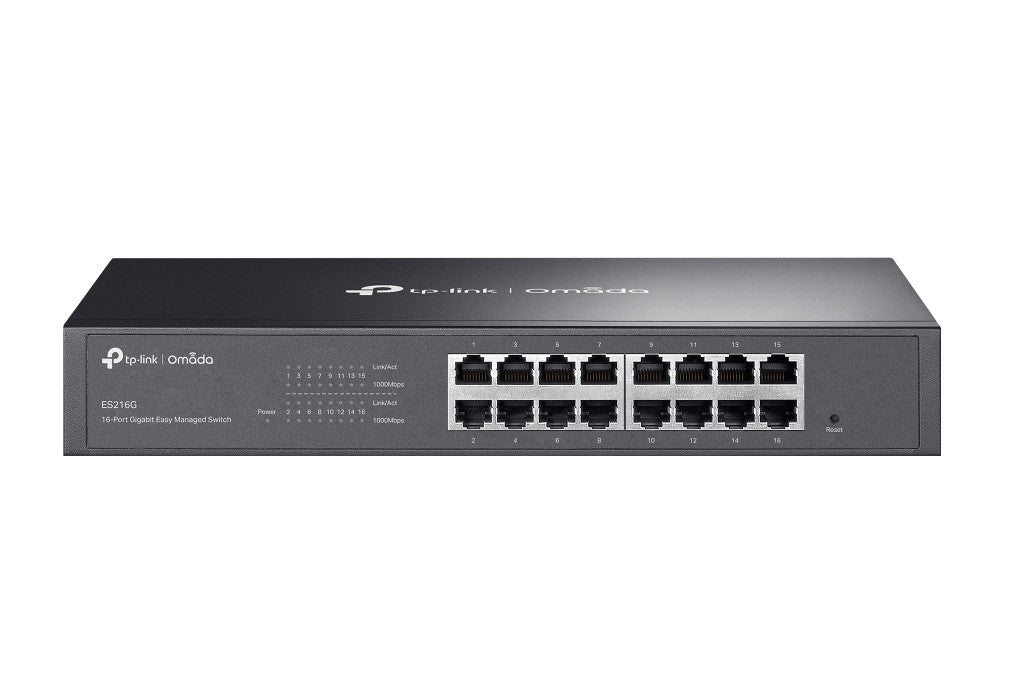 TP-Link ES216G Omada 16-Port Gigabit Easy Managed Switch, Flow Control, Loopback Detection, Port Isolation, Port Mirroring, LAG, VLAN, IGMP Snooping,  ES216G