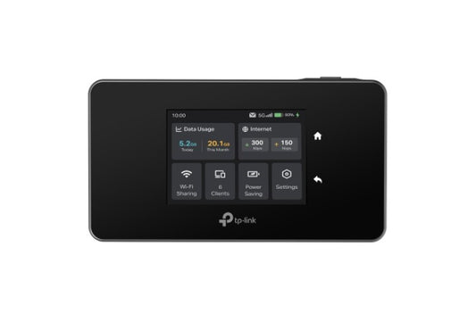 TP-Link M8550 5G Mobile Wi-Fi, 2880 Mbps at 6 GHz or 2880 Mbps at 5 GHz 688 Mbps at 2.4 GHz, 5G 3.4Gbps/900Mbps, 4G Cat19 1.6Gbps/2 M8550