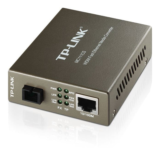 TP-Link MC111CS 10/100Mbps SC WDM Media Converter Monomode Simplex 10/100Base-TX, 100Base-FX standards Link Fault Passthrough and Far End Fault(LS) MC111CS