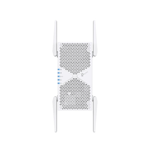 TP-Link RE405BE BE6500 Dual-Band Wi-Fi 7 Range Extender with BE6500 speeds, MLO, 160MHz, 4x antennas, EasyMesh, and 2.5G Ethernet port RE405BE