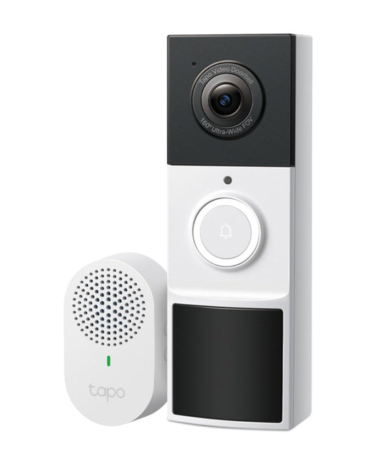 TP-Link TD21 Tapo Video Doorbell Camera, Ringtones, 230 days battery life, Head to Toe View (16:9), 160 Diagonal Field of View, Smart Detection and N TD21