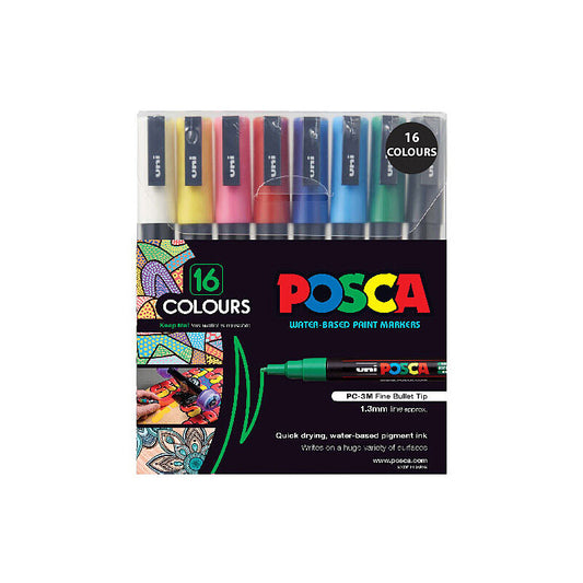 Posca PC-3M Fine Blt Asst Pk16  - PC3M16C