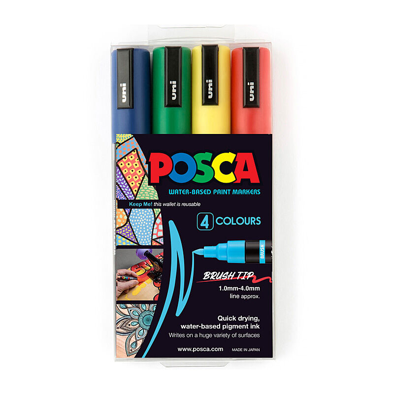 Posca PC5BR Paint Mrkr Ast Pk4  - PC5BR4PASS