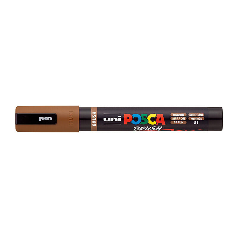 Posca Medium Brush Tip Brown  - PC5BRBN