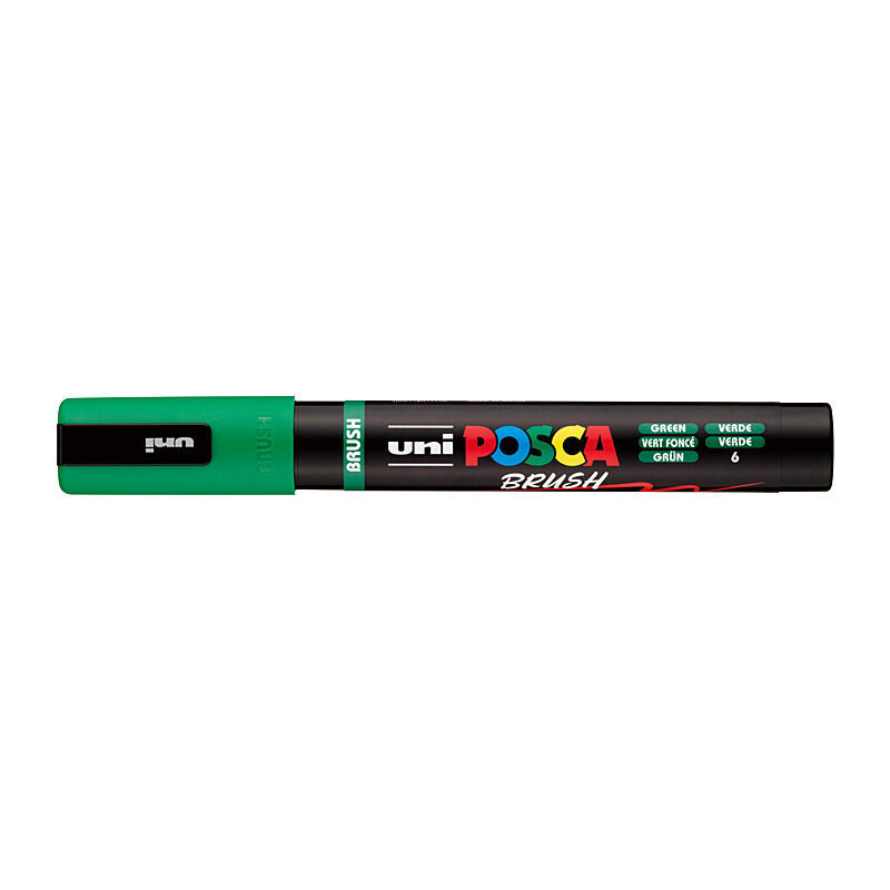 Posca Medium Brush Tip Green  - PC5BRGN