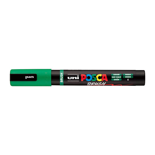 Posca Medium Brush Tip Green  - PC5BRGN
