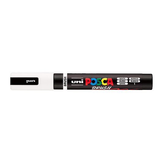 Posca Medium Brush Tip White  - PC5BRWH