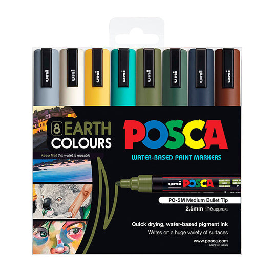 Posca PC-5M Med Blt Earth Pk8  - PC5MEC8C
