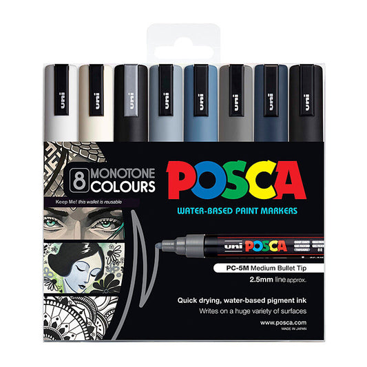 Posca PC-5M Med Blt Mono Pk8  - PC5MMC8C