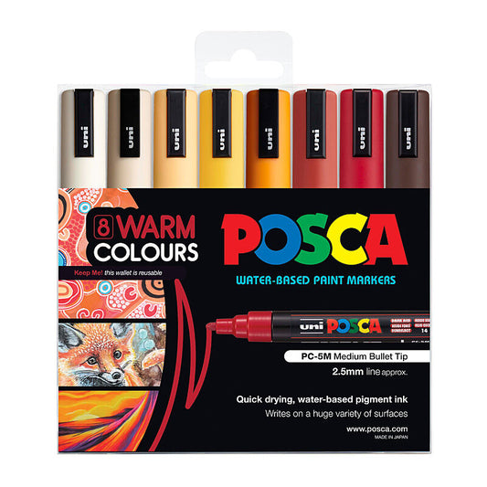 Posca PC-5M Med Blt Warm Pk8  - PC5MWC8C