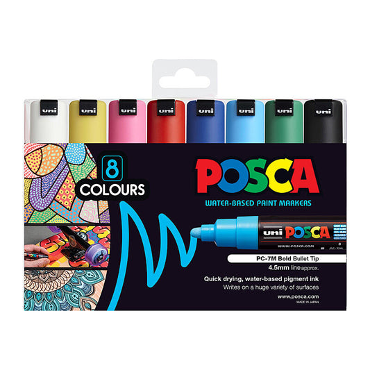 Posca PC-7M Bold Blt Asst Pk8  - PC7M8A