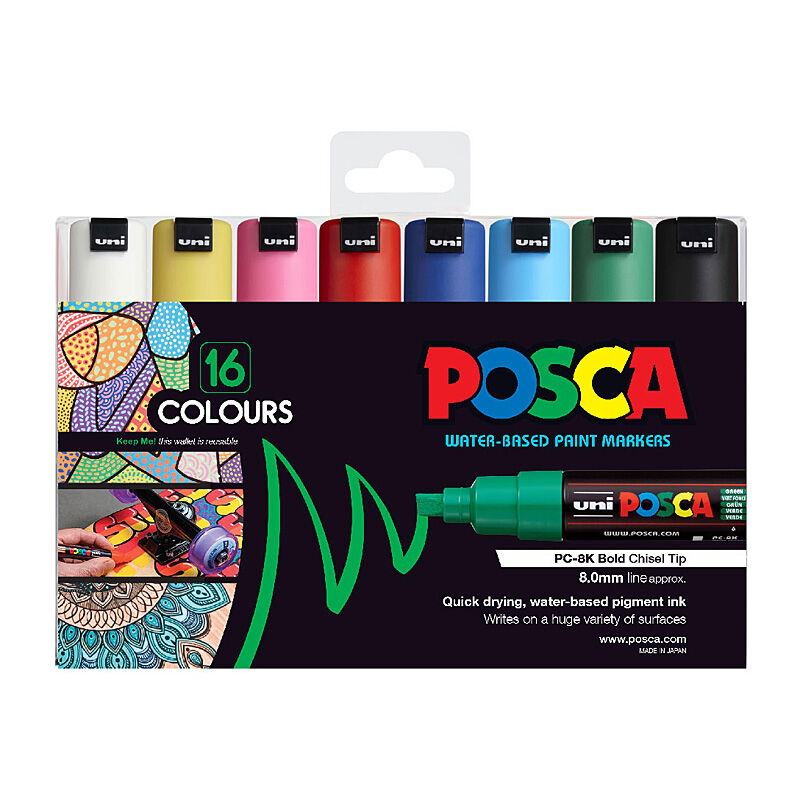Posca PC-8M Bld Chis Asst Pk16  - PC8K16C