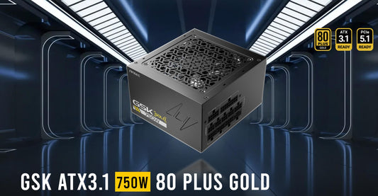 Antec GSK750 80+ Gold Fully Modular ATX 3.1, PCI-E 5.1 latest High Quality Japanese Capacitors, Ultimate performance and reliability, PSU GSK750 AU