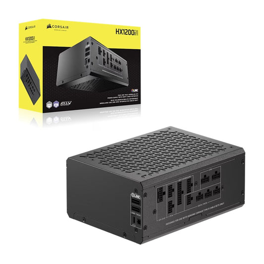 Corsair HX1200i SHIFT Fully Modular Platinum ATX Power Supply, ATX 3.1, 8x PATA, 2x EPS, 8x SATA, 4x PCIe, DSP, fully modular, 140mm FDB fan, 10yr WTY CP-9020267-AU
