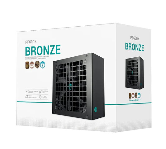 DeepCool PF600X 600W Gamer Storm 80+ Bronze/ Cybenetics ATX Power Supply 120mm Fan, Japanese & Taiwanese Capacitors, DC to DC, ATX12V V2.52 R-PF600X-HD0B-JGAU