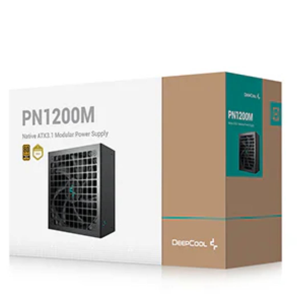 DeepCool PN1200M Gamer Storm 80+ Gold Black Fully Modular Power Supply, 135mm FDB Fan, Japanese Bulk Capacitor, ATX3.1, 12V-2x6 PCIe 5.1 Cable R-PNC00M-FC0B-JGAU
