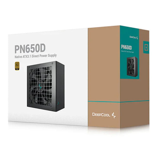 DeepCool PN650D 650W 80+ Gold Certified Non-Modular ATX Power Supply (Direct Cable), 120mm Fan, Japanese Capacitors, DC to DC, ATX12V V3.1, 100, 000 M R-PN650D-FC0B-AU-V2