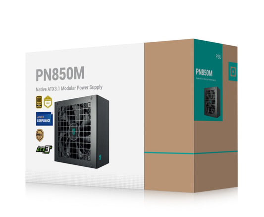 DeepCool PN850M Gamer Storm 850W 80+ Gold Certified Fully Modular ATX Power Supply, 120mm Fan, Japanese Capacitors, DCtoDC, ATX12V V3.1, 100, 000 MTB R-PN850M-FC0B-JGAU